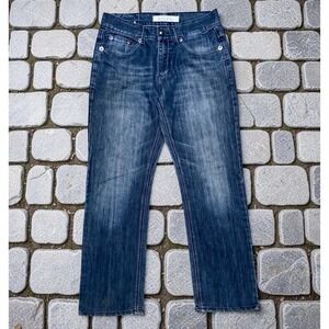 Blue Rag Jeans Men's Size 34 Blue Y2K Faded Straight Leg Denim Pants
